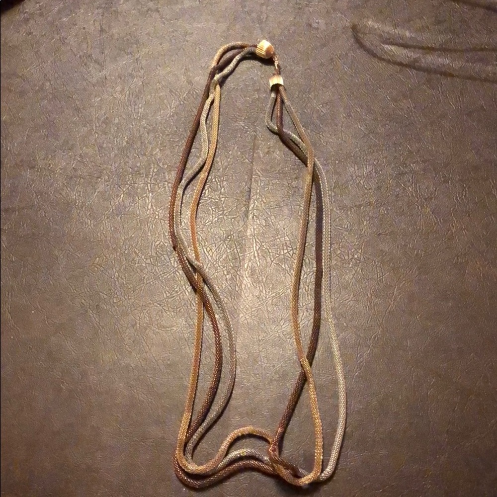 Long mixed metal necklace